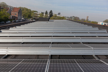 the solar panels on the roof