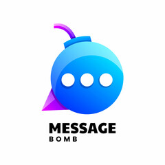 message bomb colorful logo design