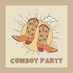 Cowboy Party Boho Design Card - 500827328