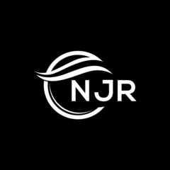 NJR letter logo design on black background. NJR creative  initials letter logo concept. NJR letter design.