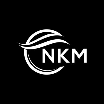 NKM letter logo design on black background. NKM  creative initials letter logo concept. NKM letter design.