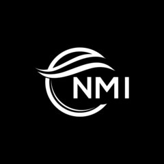 NMI letter logo design on black background. NMI  creative initials letter logo concept. NMI letter design.
