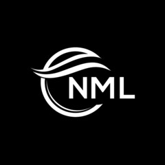 NML letter logo design on black background. NML  creative initials letter logo concept. NML letter design.
