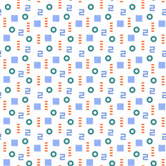 Seamless pattern of simple colored geometric elements. vector illustration