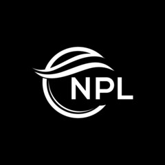 NPL letter logo design on black background. NPL  creative initials letter logo concept. NPL letter design.