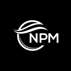 NPM letter logo design on black background. NPM  creative initials letter logo concept. NPM letter design. - obrazy, fototapety, plakaty