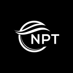 NPT letter logo design on black background. NPT  creative initials letter logo concept. NPT letter design.