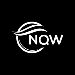 NQW letter logo design on black background. NQW  creative initials letter logo concept. NQW letter design.
