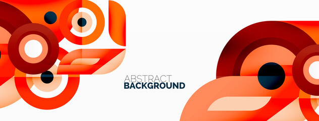 Obraz premium Abstract round shapes background. Minimalist decoration. Geometric background with circles and rings