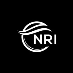 NRI letter logo design on black background. NRI  creative initials letter logo concept. NRI letter design.
