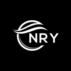 NRY letter logo design on black background. NRY  creative initials letter logo concept. NRY letter design.
