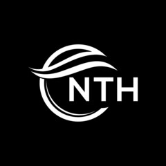 NTH letter logo design on black background. NTH  creative initials letter logo concept. NTH letter design.
