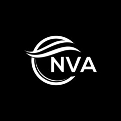 NVA letter logo design on black background. NVA  creative initials letter logo concept. NVA letter design.