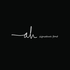Initial Letter ah Logo - Handwritten Signature Logo
