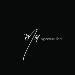 Initial Letter mm Logo - Handwritten Signature Logo