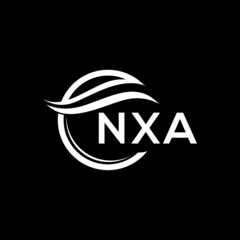 NXA letter logo design on black background. NXA  creative initials letter logo concept. NXA letter design.