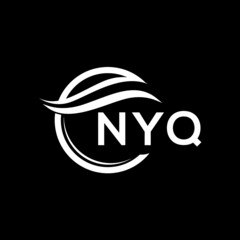 NYQ letter logo design on black background. NYQ  creative initials letter logo concept. NYQ letter design.