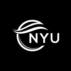 NYU letter logo design on black background. NYU  creative initials letter logo concept. NYU letter design.
