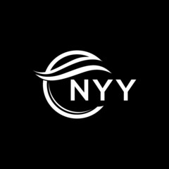 NYY letter logo design on black background. NYY  creative initials letter logo concept. NYY letter design.
