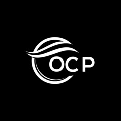 OCP letter logo design on black background. OCP  creative initials letter logo concept. OCP letter design.
