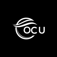 OCU letter logo design on black background. OCU  creative initials letter logo concept. OCU letter design.
