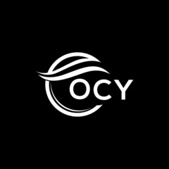 OCY letter logo design on black background. OCY  creative initials letter logo concept. OCY letter design.
