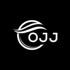 OJJ letter logo design on black background. OJJ creative  initials letter logo concept. OJJ letter design.