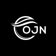 OJN letter logo design on black background. OJN  creative initials letter logo concept. OJN letter design.