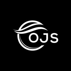 OJS letter logo design on black background. OJS creative  initials letter logo concept. OJS letter design.