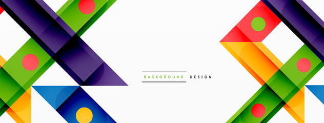 Bright colorful straight lines geometric abstract background. Trendy overlapping lines composition for wallpaper, banner, background or landing