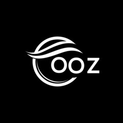 OOZ letter logo design on black background. OOZ  creative initials letter logo concept. OOZ letter design.