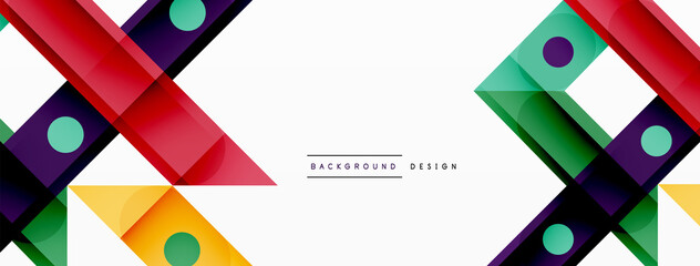 Bright colorful straight lines geometric abstract background. Trendy overlapping lines composition for wallpaper, banner, background or landing