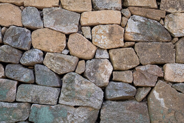 roadside stone wall. The texture of the stone.
