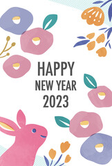 Obraz na płótnie Canvas new year card with rabbit 2023