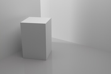 blank 3d white box packaging