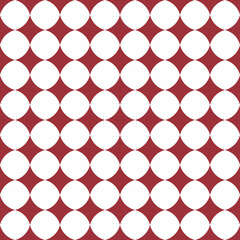 Seamless geometric pattern with white circles and red diamonds