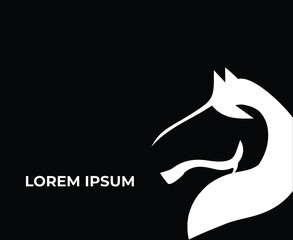 firm and dashing horse head logo icon