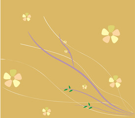 background with flowers and leaf
