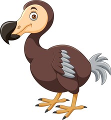 Cute dodo bird cartoon on white background © tigatelu