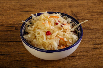 Sauerkraut with cranberry in the bowl