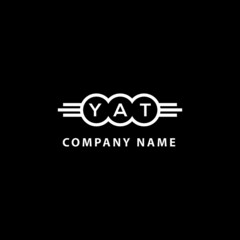 YAT letter logo design on black background. YAT  creative initials letter logo concept. YAT letter design.
