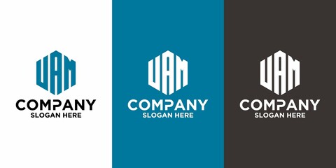 Initial letter U A M logo vector design template