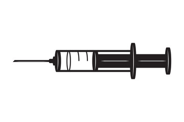 Syringe icon. Medical health injection. Vaccine drug symbol. Medicine vector illustration.