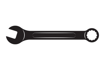 Wrench tool for repair service equipment. Mechanical engineering symbol. Vector.