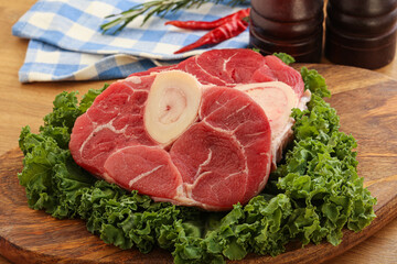 Raw ossobuco beef meat for cooking
