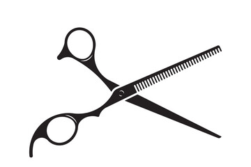 Hairdress barber scissors, professional salon tools. Hairdressing design element.