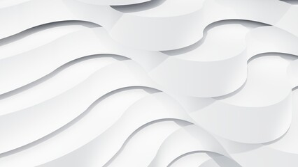 Obraz premium Abstract white background curved pattern in design 3d render