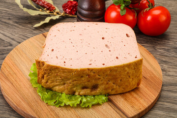 Homemade baked traditional meat loaf