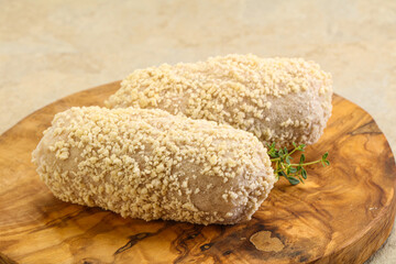 Raw chicken cutlet for roast
