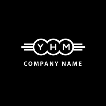 YHM letter logo design on black background. YHM  creative initials letter logo concept. YHM letter design.